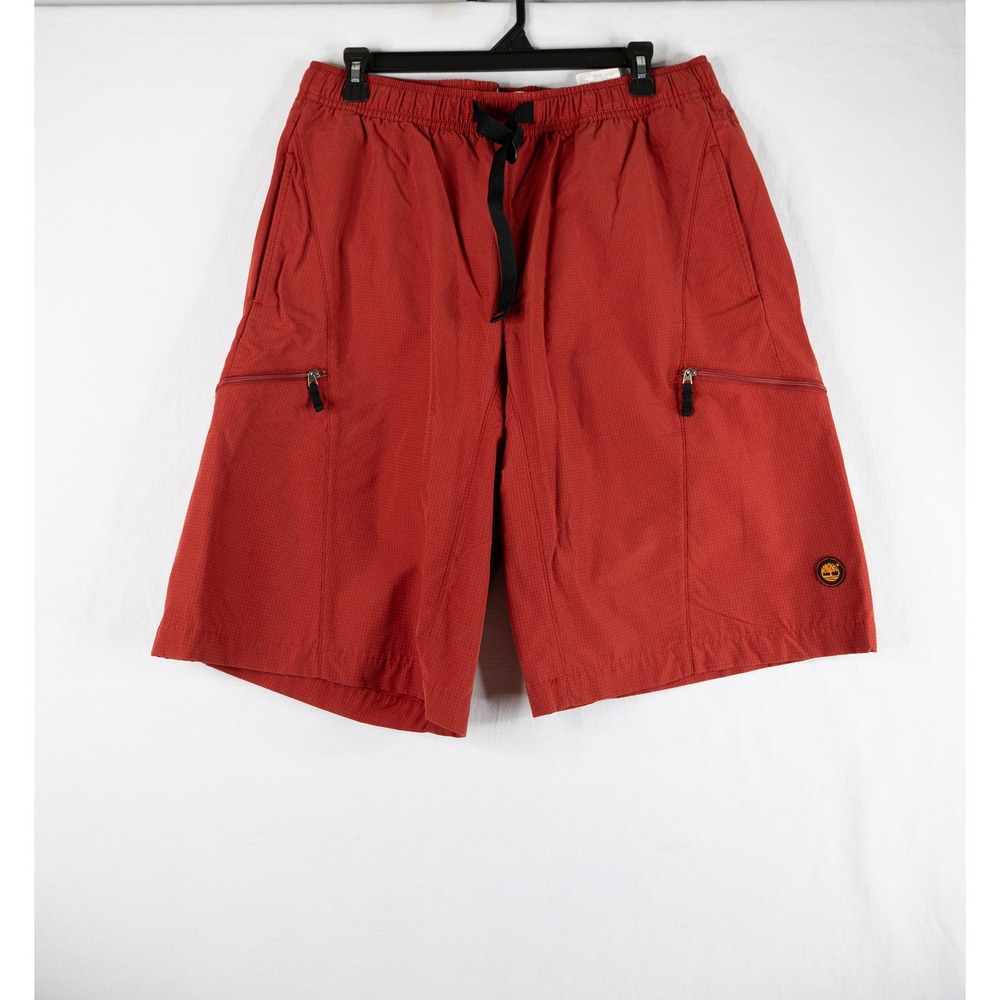 Timberland Cargo‎ Shorts Mens M Red Ripstop Mesh Lined Hiking 84461 gorpcore
